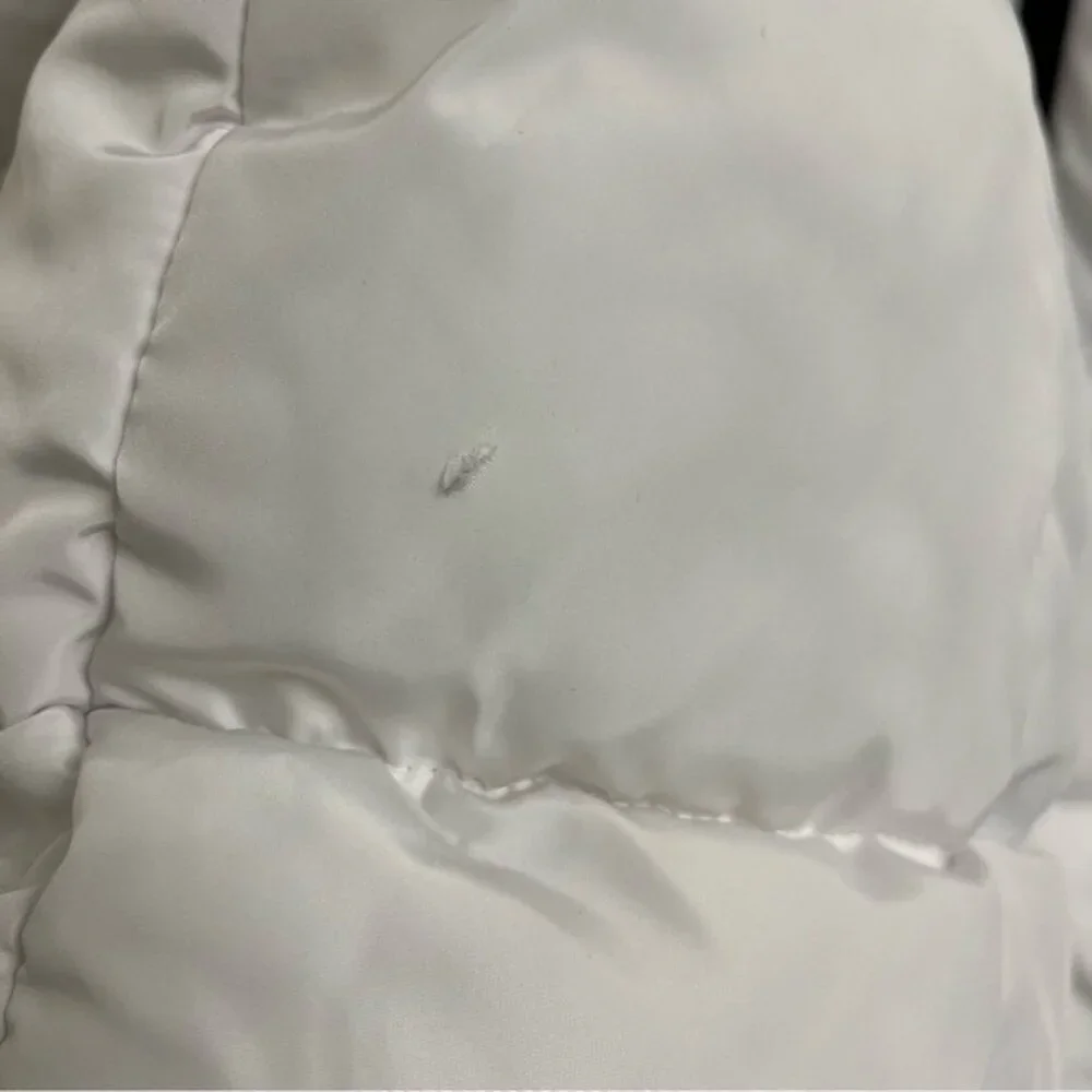 Karl Lagerfeld Paris White Long Faux Fur Puffer Coat - Size Large - Picture 13 of 16